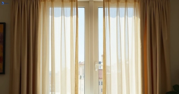 Dull dusty drapes in kings-beach before professional cleaning